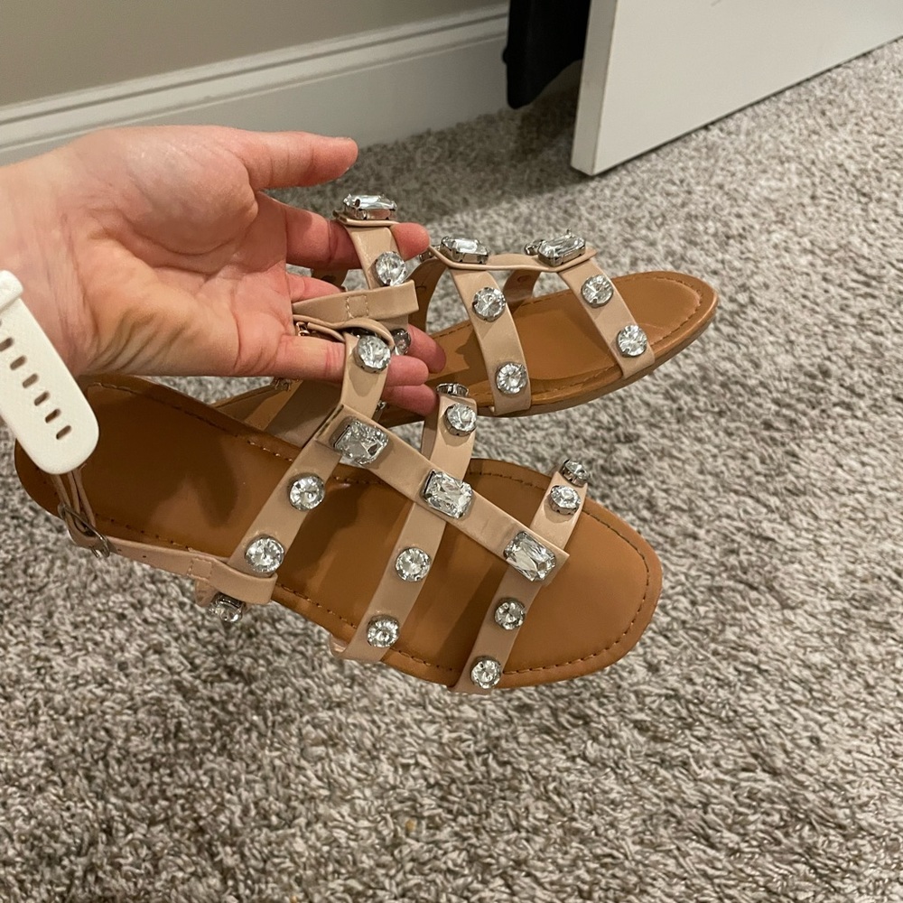 Tan, Rhinestone Sandals- bundle 4 for 20$ - Picture 2 of 5